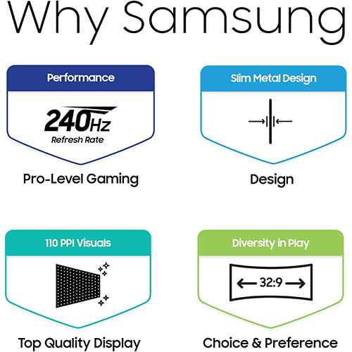 რკალური მონიტორი - Samsung Odyssey G9 LS49DG932SIXCI - 49 Inch / DQHD / OLED / 240 Hz / 0.03 Ms