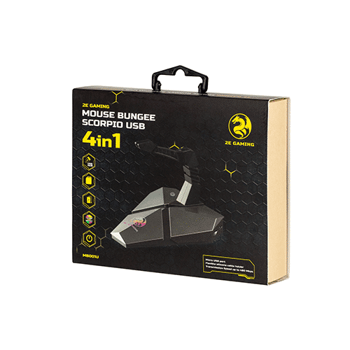 მაუსის კაბელის დამჭერი - 2E Gaming Mouse Bungee 4in1 Scorpio Silver