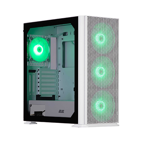 ქეისი + პულტი - 2E Gaming Vertex GI01W White - 3x140 Fan ARGB + 1x120 Fan ARGB