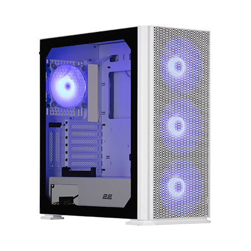 ქეისი + პულტი - 2E Gaming Vertex GI01W White - 3x140 Fan ARGB + 1x120 Fan ARGB
