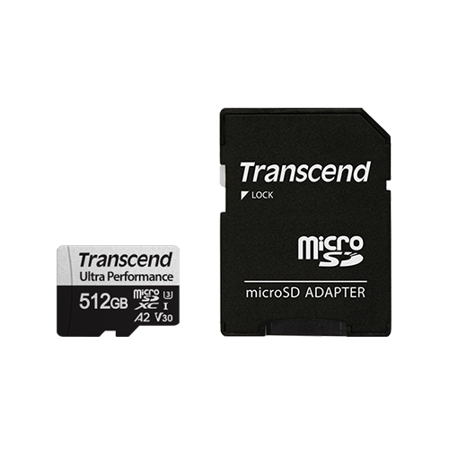 მეხსიერება - Micro SD Card Transcend 512 GB Ultra Performance V30 4K + Adapter