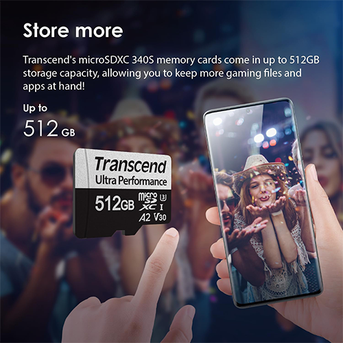 მეხსიერება - Micro SD Card Transcend 512 GB Ultra Performance V30 4K + Adapter