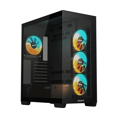ქეისი - Gigabyte C500 Panoramic Stealth Black - 4x120 Fan ARGB