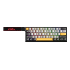 მექანიკური კლავიატურა - Aula Win 60 He Max Wing Chun Magnetic Switch Dark Grey-Light Gray- Yellow