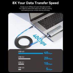 Type-C To Type-C Braided UBS 4.0 Grey Aluminum Alloy Type 240W 1მ