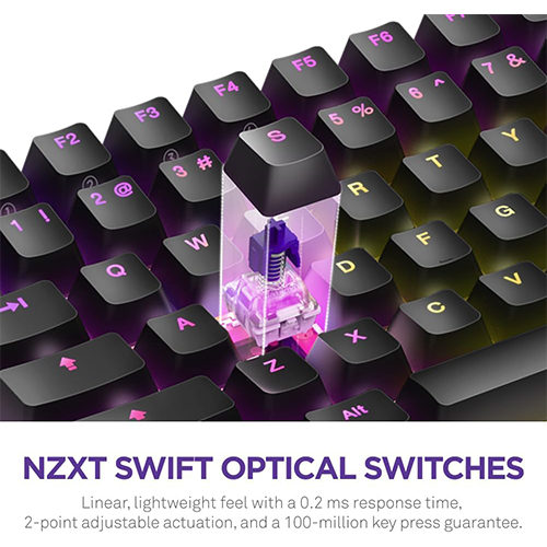 მექანიკური კლავიატურა - NZXT Function 2 Mini TKL RGB Linear Switch Black