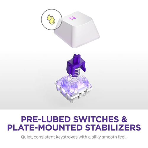 მექანიკური კლავიატურა - NZXT Function 2 Mini TKL RGB Linear Switch White