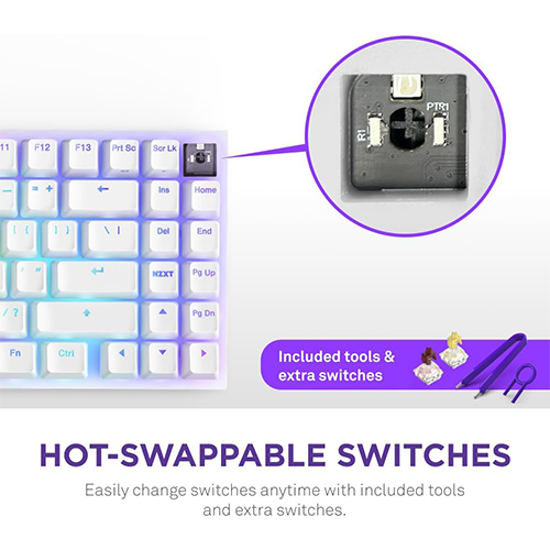 მექანიკური კლავიატურა - NZXT Function 2 Mini TKL RGB Linear Switch White