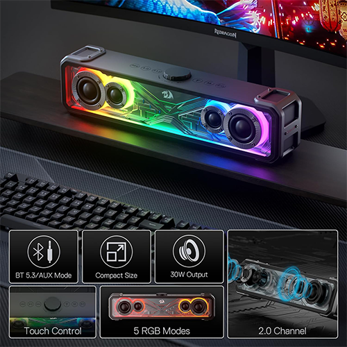 უკაბელო Bluetooth დინამიკი - Redragon Surge GS817 RGB