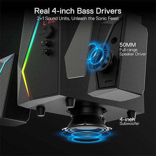 უკაბელო Bluetooth დინამიკი - Redragon Anvil GS520 Pro 2.1 Heavy Bass