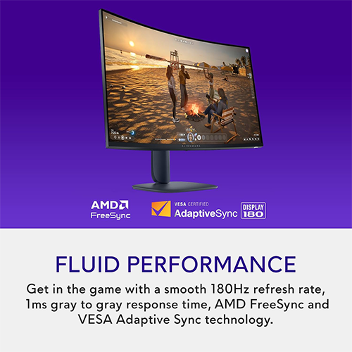 რკალური მონიტორი - Dell Alienware AW3225DM - 31.5 Inch / 2K / VA / 180 Hz / 1 Ms