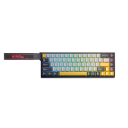 მექანიკური კლავიატურა - Aula WIN 68 He Max Wing Chun Magnetic Switch Grey-Light-Grey-Yellow