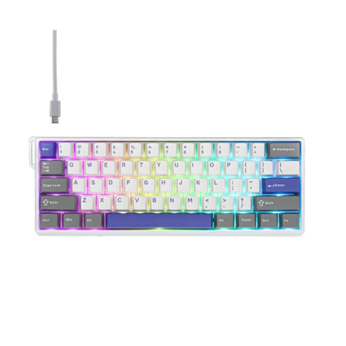 Mechanical Keyboard - Aula WIN 60 He Max Wing Chun Magnetic Switch White-Grey-Blue