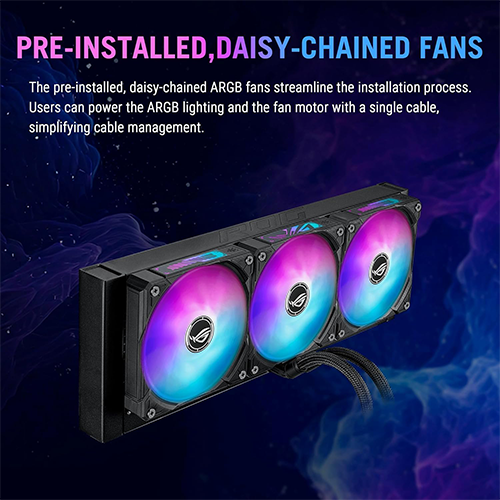 პროცესორის წყლის გაგრილება - Asus Rog Strix Ryuo IV SLC 360 mm ARGB Black