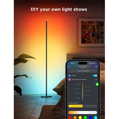 Govee H8076 Govee Floor Lamp lite 1000 Lm RGB WW+RGBIC+WW WL-FI/Bluetooth