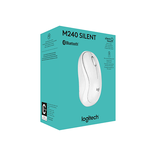უკაბელო Bluetooth მაუსი - Logitech M240 White Silent BT