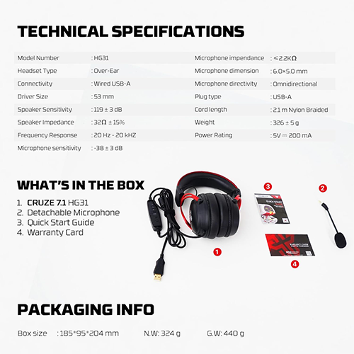 ყურსასმენი - Fantech Cruze HG31 7.1