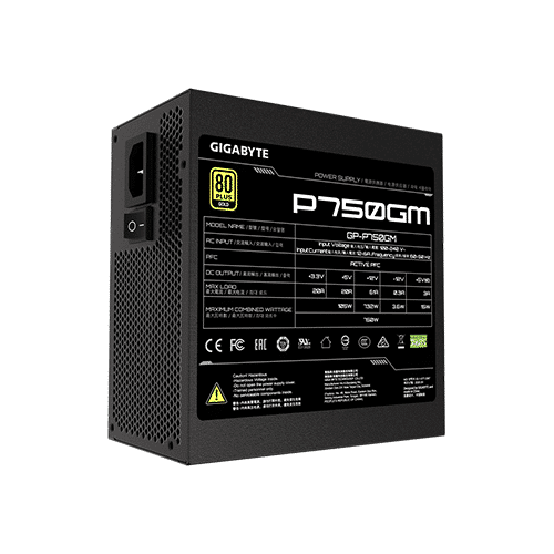 კვების ბლოკი - Gigabyte P750GM 750 Watt 80 Plus Gold Full Modular