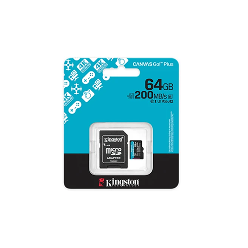 მეხსიერება - Micro SD Card Kingston 64 GB + Adapter