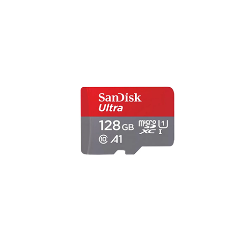 მეხსიერება - Micro SD Card Sandisk 128 GB + Adapter