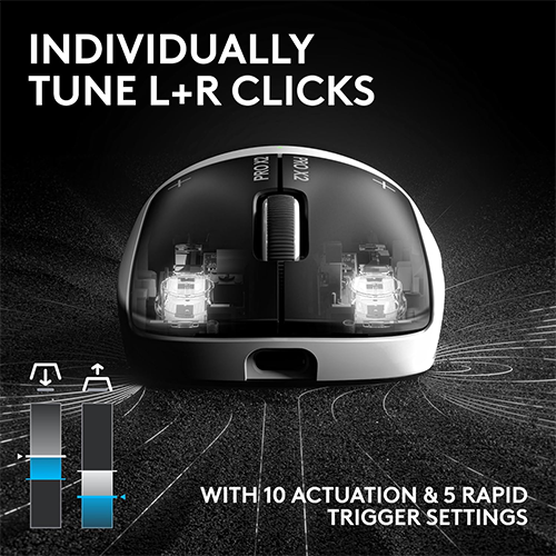 უკაბელო ტენვადი მაუსი - Logitech G Pro X2 Superstrike WhIte-Black Rechargeable WL