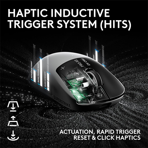 უკაბელო ტენვადი მაუსი - Logitech G Pro X2 Superstrike WhIte-Black Rechargeable WL