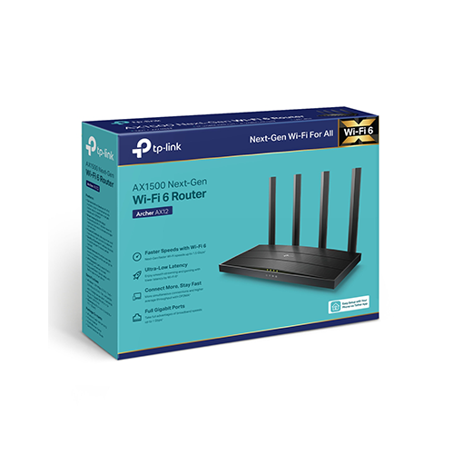 W-iFi როუტერი - TP-Link AX12 AX1500 Dual Band Wi-Fi 6