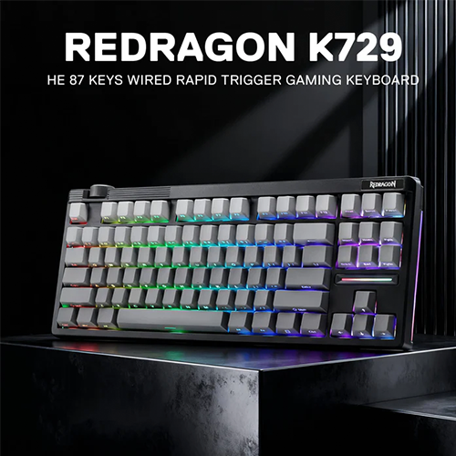 მექანიკური კლავიატურა - Redragon K729RGB-M Otim 8K UltraMag Magnetic Switch Gradient Gray