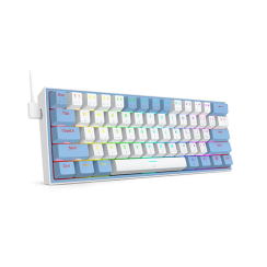 მექანიკური კლავიატურა - Redragon K617WB Fizz Red Switch White-Blue