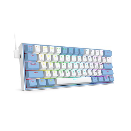 მექანიკური კლავიატურა - Redragon K617WB Fizz Red Switch White-Blue