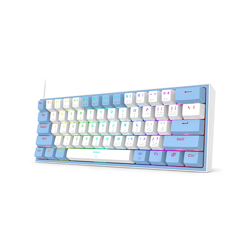 მექანიკური კლავიატურა - Redragon K617WB Fizz Red Switch White-Blue