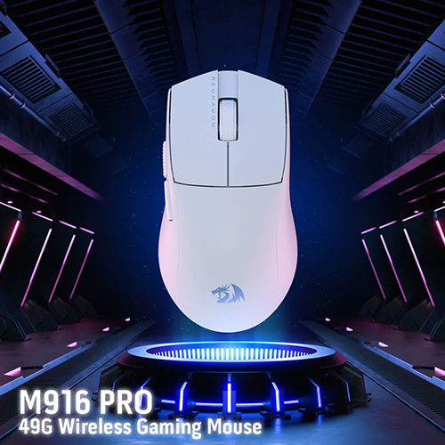 უკაბელო ტენვადი Bluetooth მაუსი - Redragon M916W Pro 4K King Pro White Rechargable WL BT