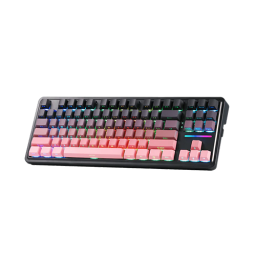 უკაბელო ტენვადი მექანიკური კლავიატურა - Redragon K728SP Pro Antonium Pro Leopard L Linear Switch Black-Pink Rechargable WL BT