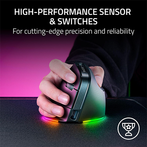 უკაბელო ტენვადი Bluetooh მაუსი - Razer Pro Click V2 Vertical Ed Black Rechargable WL BT