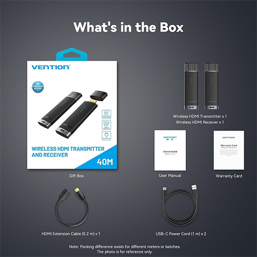 Vention Wireless HDMI Transmitter And Receiver Black