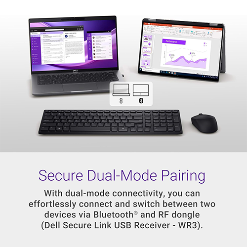 უკაბელო Bluetooth მაუსი - Dell MS355 Silent Black WL BT