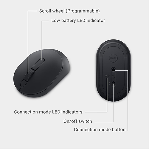 უკაბელო Bluetooth მაუსი - Dell MS355 Silent Black WL BT