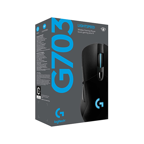 უკაბელო ტენვადი მაუსი - Logitech G703 Hero Black Rechargeable WL