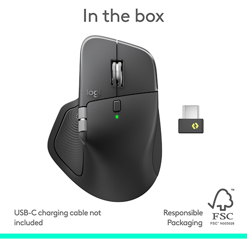 უკაბელო ტენვადი Bluetooth მაუსი - Logitech MX Master 4 Performance Graphite Rechargeable WL BT