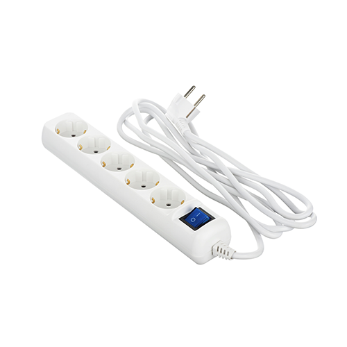 5 პორტიანი დამაგრძელებელი - 2E 5 x Chuko With Switch White 3მ