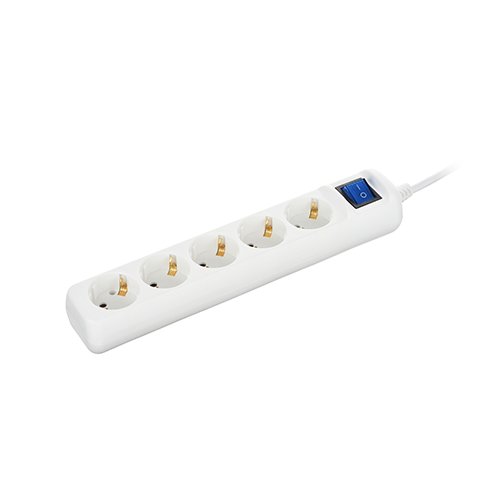 5 პორტიანი დამაგრძელებელი - 2E 5 x Chuko With Switch White 3მ