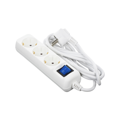3 პორტიანი დამაგრძელებელი - 2E 3 x Chuko With Switch White 1.5მ