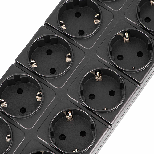 10 პორტიანი დამაგრძელებელი - 2E 10 x Chuko With Switch Black 3მ