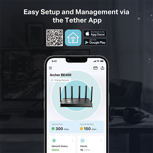 Wi-Fi როუტერი - TP-Link BE400 Archer BE6500 Dual Band Wi-Fi 7