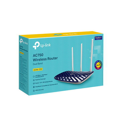 Wi-Fi როუტერი - TP-Link AC750 Archer C20 Dual Band