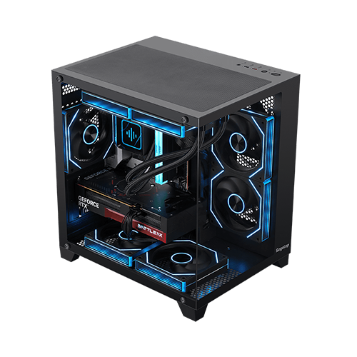 ქეისი - Segotop U502 Black - 3x120 Fan ARGB