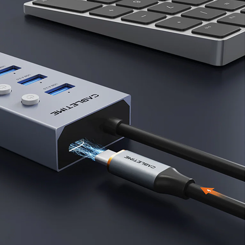 USB Hub 7 Port - Cabletime USB 3.0 1მ