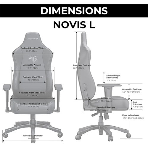კომპიუტერის სკამი - AndaSeat Novis L Size Black