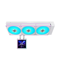 პროცესორის წყლის გაგრილება - Lian Li HydroShift II 360CL LCD-S 360 mm ARGB White