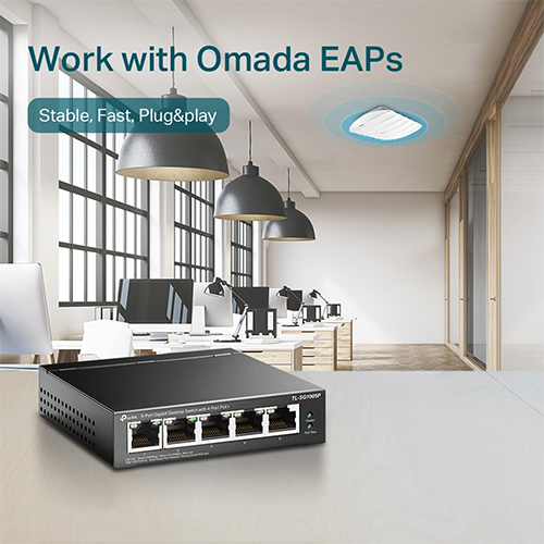 ქსელის გამანაწილებელი - TP-Link SG1005P + Poe